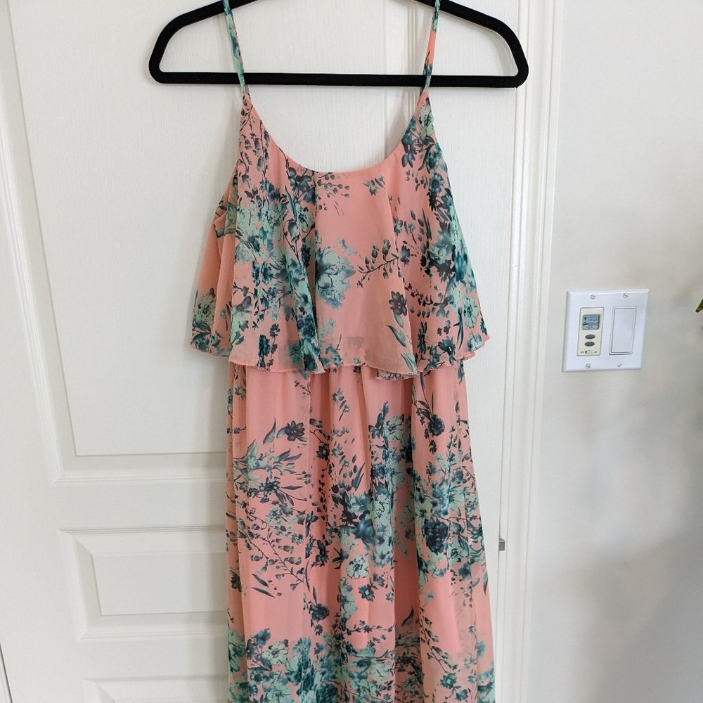 Floral Pink and Teal Summer Dress